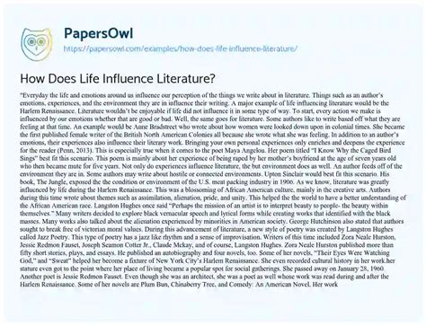 can i use you in an essay on the influence of literature on society?