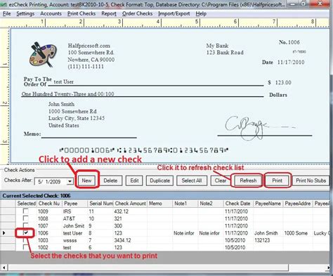 how to print on pre-printed checks free